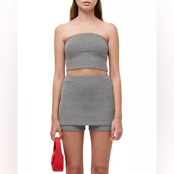 10. NWT SIMON MILLER CHECKERBOARD TUBE TOP & SKORT SET - Picture 2 of 7